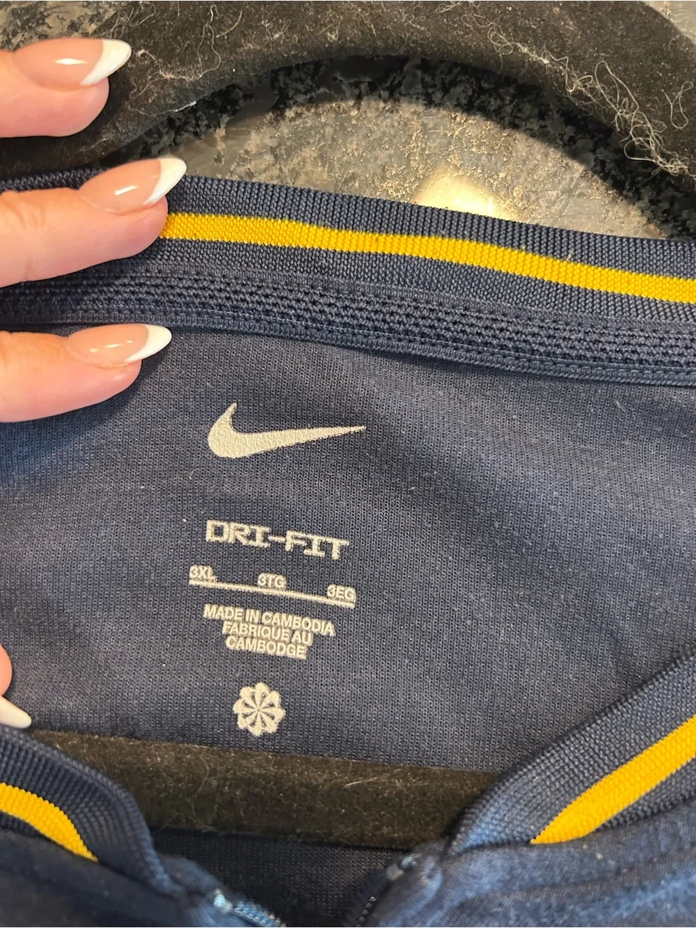 Nike Navy and Yellow WVU Quarter-Zip Pullover